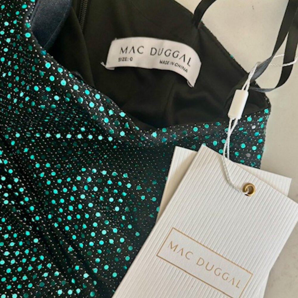 Mac Duggal - 1 Shoulder Emerald Sequin Gown- NWT - Picture 8 of 8